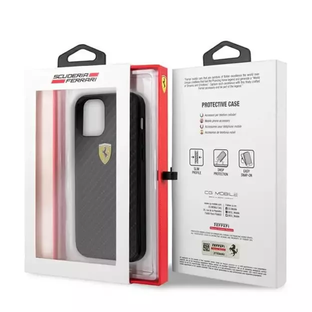 Ferrari FERCAHCP12SBK iPhone 12 mini 5.4&quot  black/black hardcase On Track Real Carbon 7