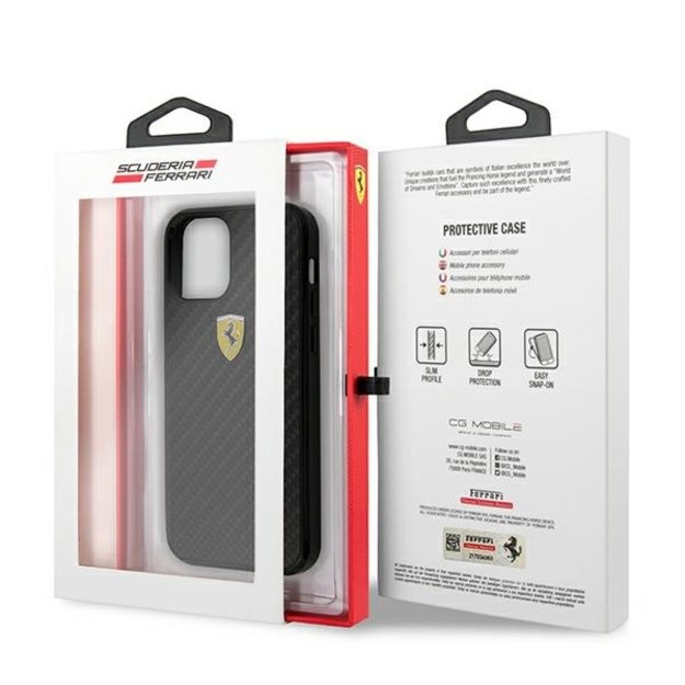 Ferrari FERCAHCP12SBK iPhone 12 mini 5.4&quot  black/black hardcase On Track Real Carbon 7