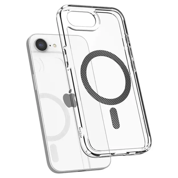 Spigen Ultra Hybrid MagSafe iPhone 16e Carbon Fiber Case - Clear 14