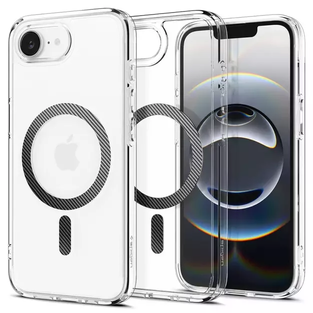 Spigen Ultra Hybrid MagSafe iPhone 16e Carbon Fiber Case - Clear