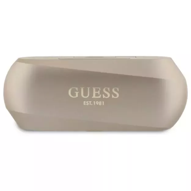 Guess Elongated Metalic Printed Logo Bluetooth TWS Headphones + Docking Station - Gold 7