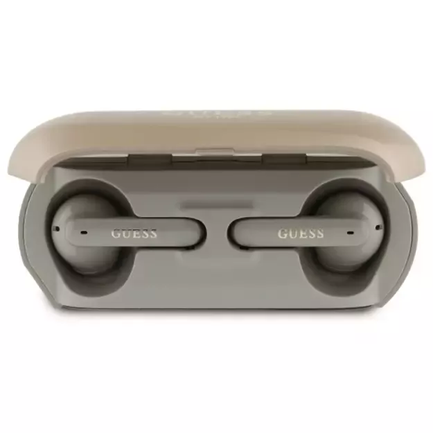 Guess Elongated Metalic Printed Logo Bluetooth TWS Headphones + Docking Station - Gold 8