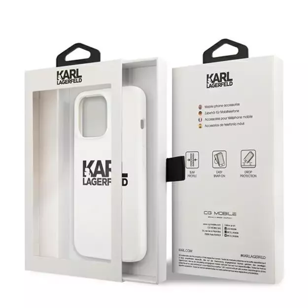Karl Lagerfeld Silicone Stack Logo Case for iPhone 13 Pro / 13 6.1&quot  - White 14