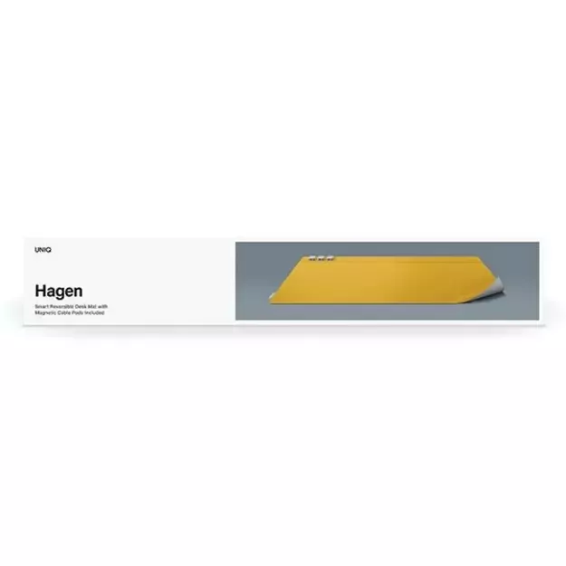 Uniq Hagen Magnetic Desk Pad Double-Sided Yellow-Gray 12