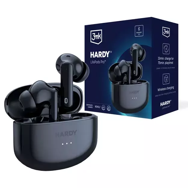 3mk HARDY LifePods Pro Wireless Headphones with ANC - Black