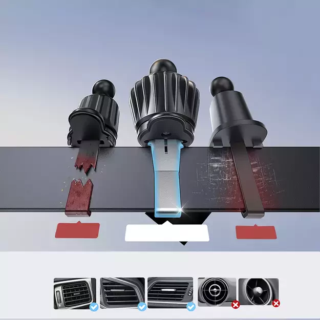 Joyroom JR-ZS409 magnetic holder with 15W inductive charger for car air vent - black 17