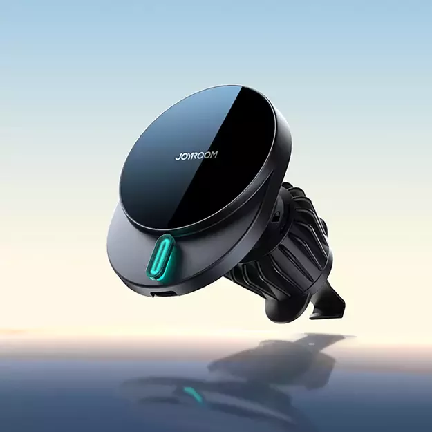 Joyroom JR-ZS409 magnetic holder with 15W inductive charger for car air vent - black 12