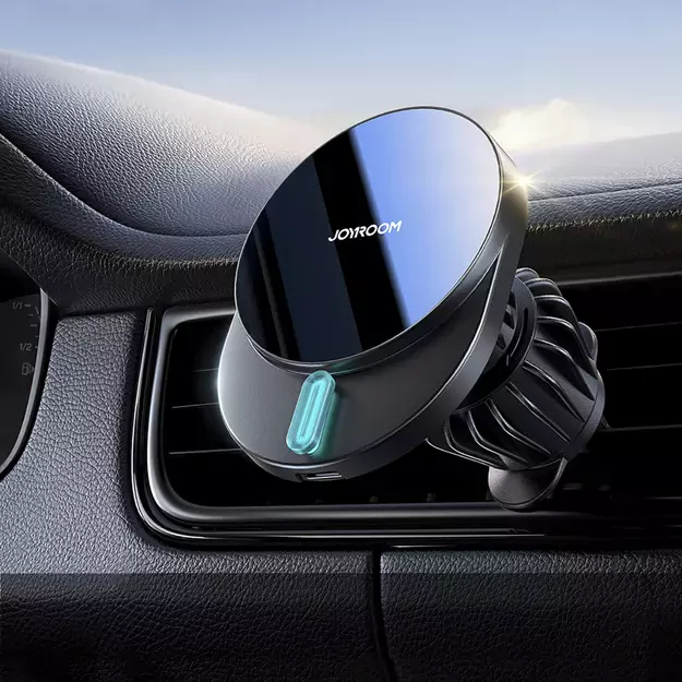 Joyroom JR-ZS409 magnetic holder with 15W inductive charger for car air vent - black 14
