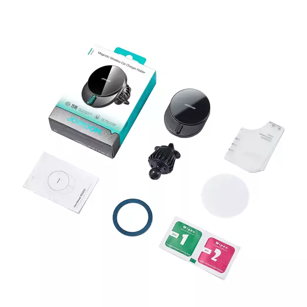 Joyroom JR-ZS409 magnetic holder with 15W inductive charger for car air vent - black 20