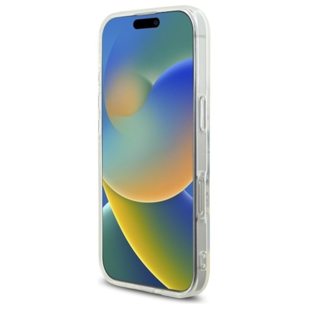 Guess IML Rhinestones MagSafe Case for iPhone 16 Pro - White 4