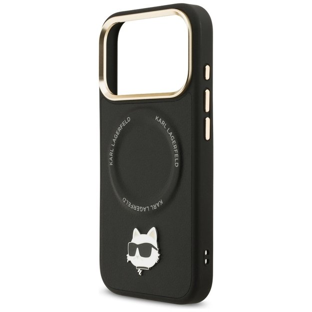 Karl Lagerfeld Big Strap Choupette Metal Logo MagSafe Case for iPhone 17 Pro - Black 5