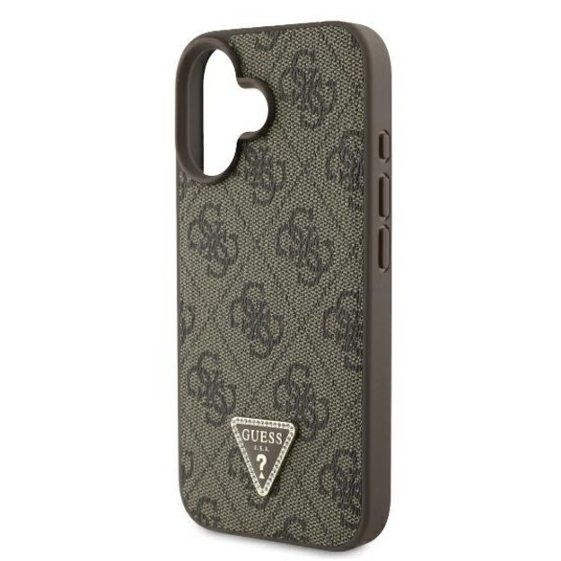 Guess Leather 4G Triangle Strass MagSafe iPhone 16 Case - Brown 5