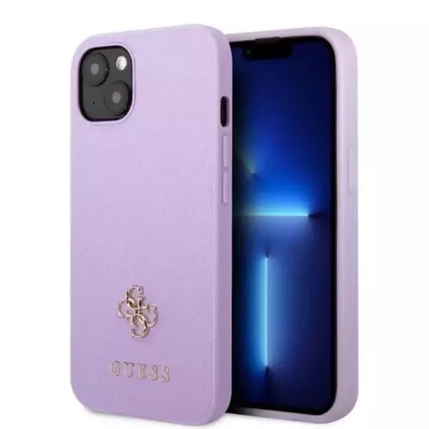 Guess GUHCP13SPS4MU iPhone 13 mini 5.4  purple/purple hardcase Saffiano 4G Small Metal Logo