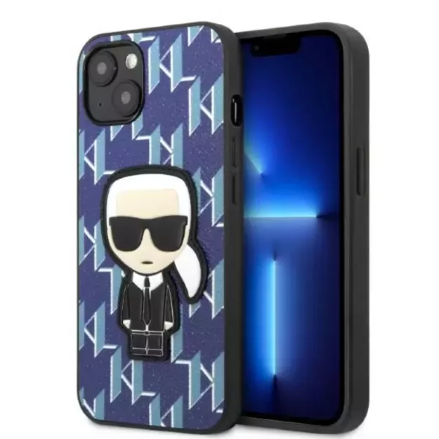 Karl Lagerfeld KLHCP13MPMNIKBL iPhone 13 6.1  hardcase blue/blue Monogram Ikonik Patch