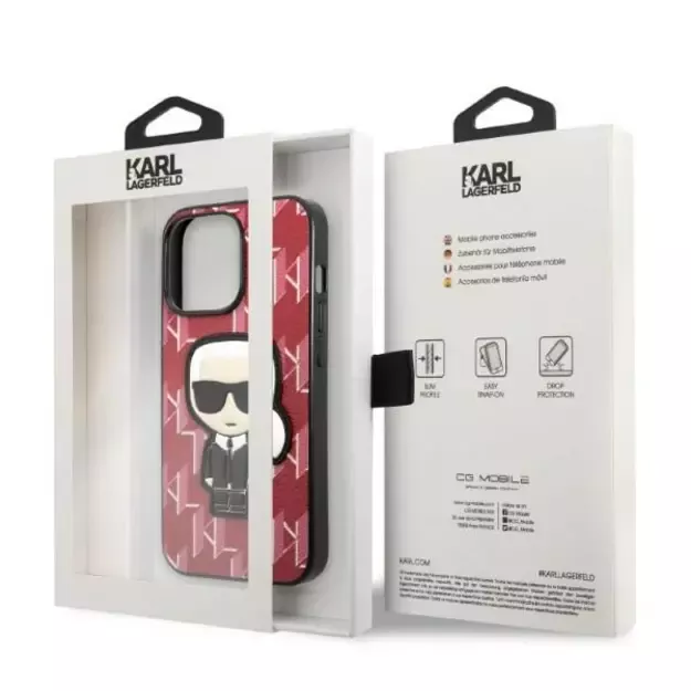 Karl Lagerfeld KLHCP13XPMNIKPI iPhone 13 Pro Max 6.7&quot  hardcase red/red Monogram Ikonik Patch 7