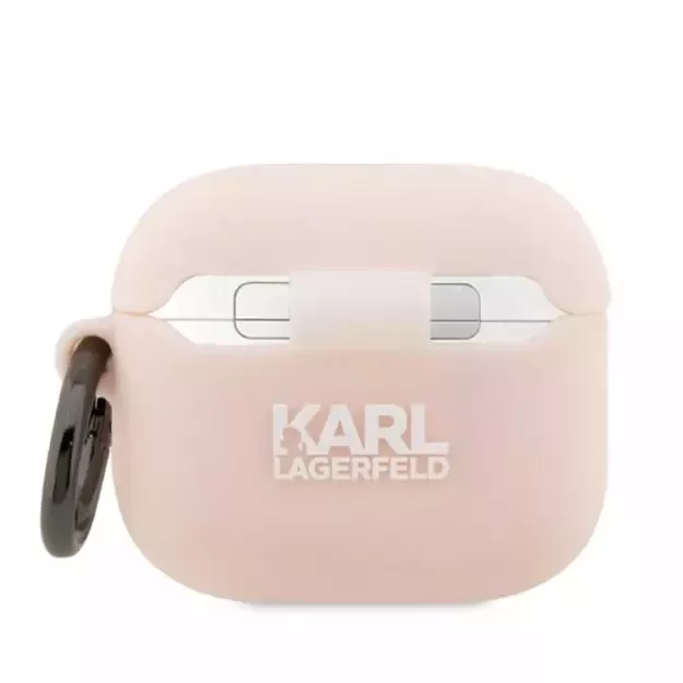 Karl Lagerfeld KLA3RUNCHP AirPods 3 cover pink/pink Silicone Choupette Head 3D 1