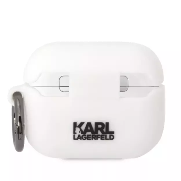 Karl Lagerfeld KLAPRUNCHH AirPods Pro cover white/white Silicone Choupette Head 3D 1