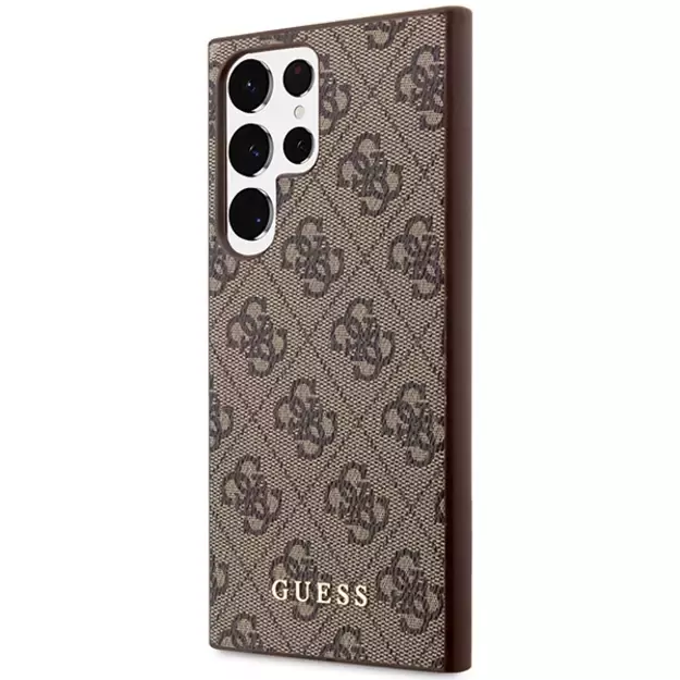 Guess GUHCS23LG4GFBR S23 Ultra S918 brown/brown hard case 4G Metal Gold Logo 1