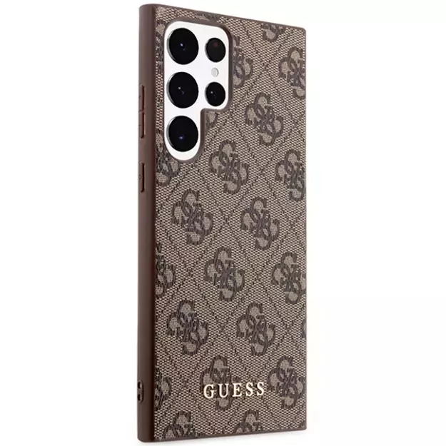 Guess GUHCS23LG4GFBR S23 Ultra S918 brown/brown hard case 4G Metal Gold Logo 3