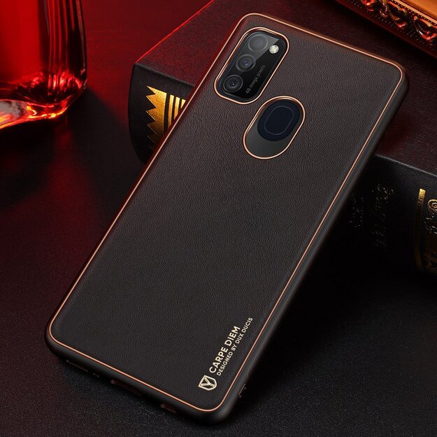 Dux Ducis Yolo elegant case made of soft TPU and PU leather for Samsung Galaxy M30s black 26