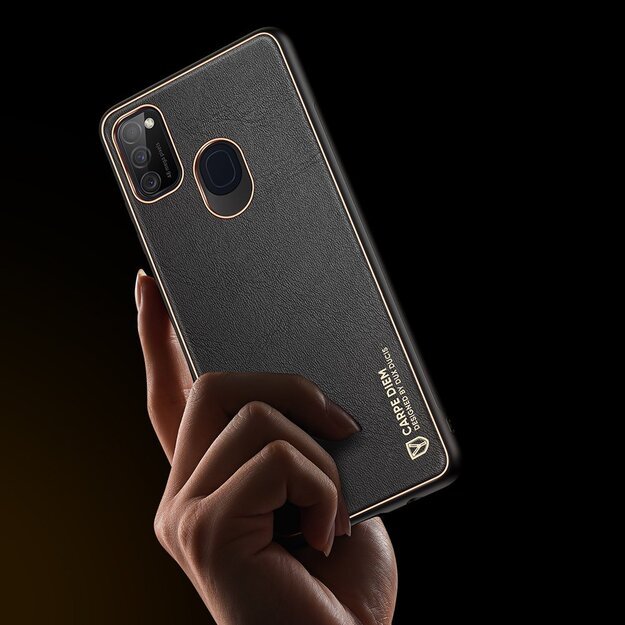 Dux Ducis Yolo elegant case made of soft TPU and PU leather for Samsung Galaxy M30s black 21
