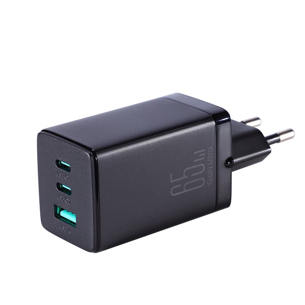 Joyroom fast GaN charger 65W USB-A, 2x USB-C black + USB-C - USB-C cable 100W 1.2m (TCG01) 2