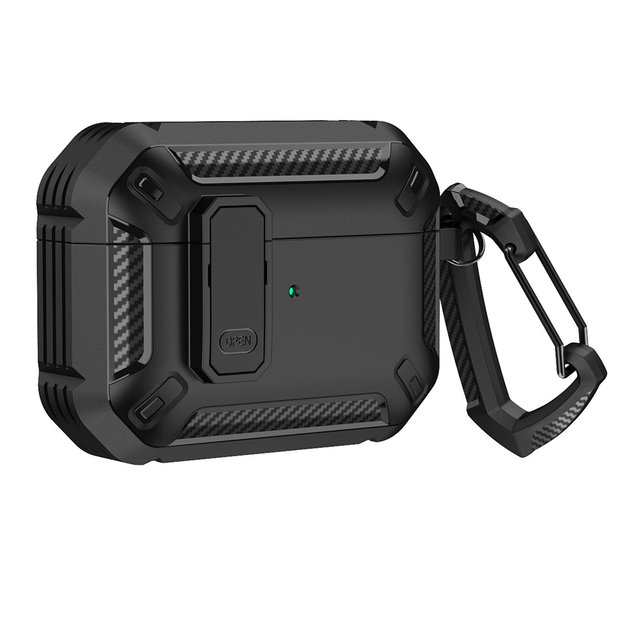 Airpods 4 Armor Case with Carabiner - Black