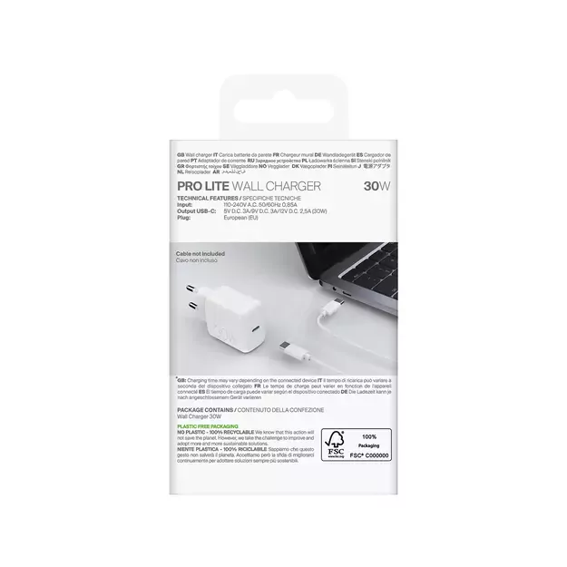 Puro PROLITE 30W USB-C Wall Charger - White 2