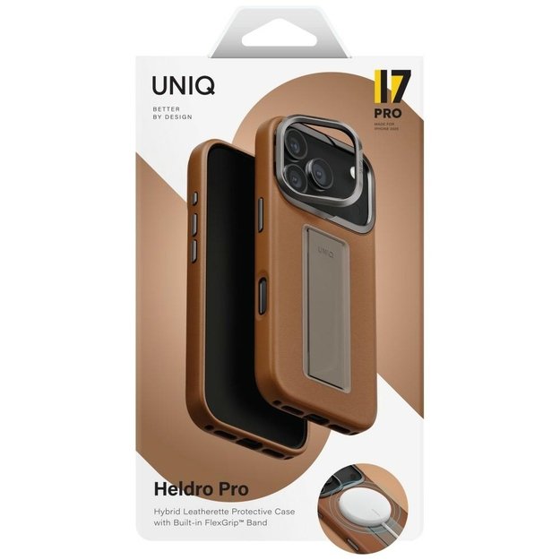 Uniq Heldro Pro Magclick Charging Case for iPhone 17 Pro - Brown 5