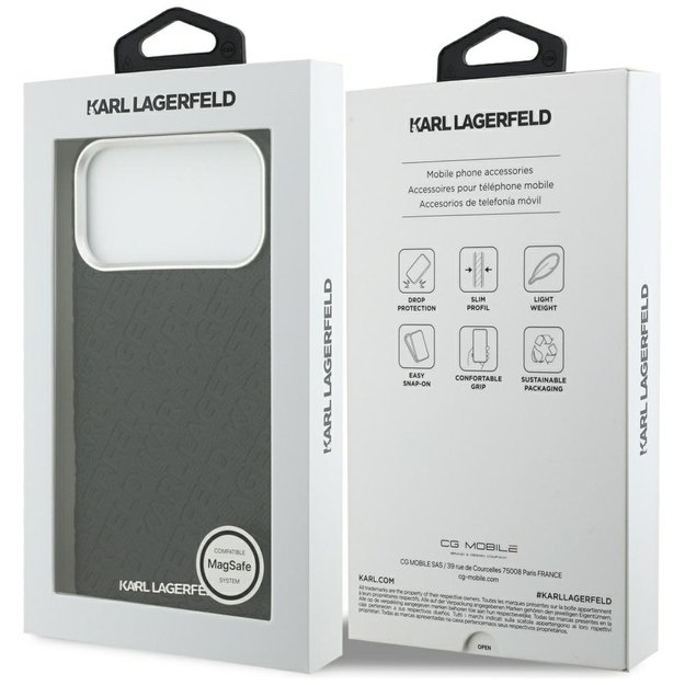 Karl Lagerfeld FW Stamped Karl MagSafe Case for iPhone 17 Pro Max - Black 7