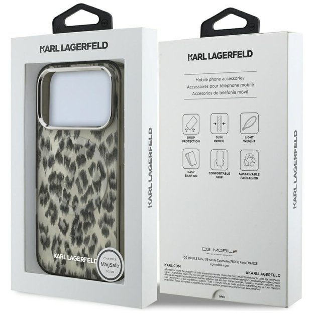 Karl Lagerfeld IML Leopard Pattern MagSafe Case for iPhone 17 Pro - Brown 7