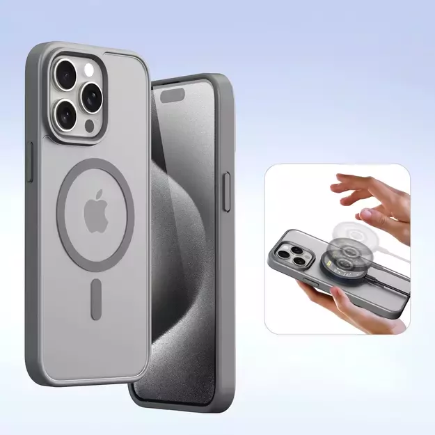 Dux Ducis Lawa Leather Case for iPhone 15 Pro - Gray 6