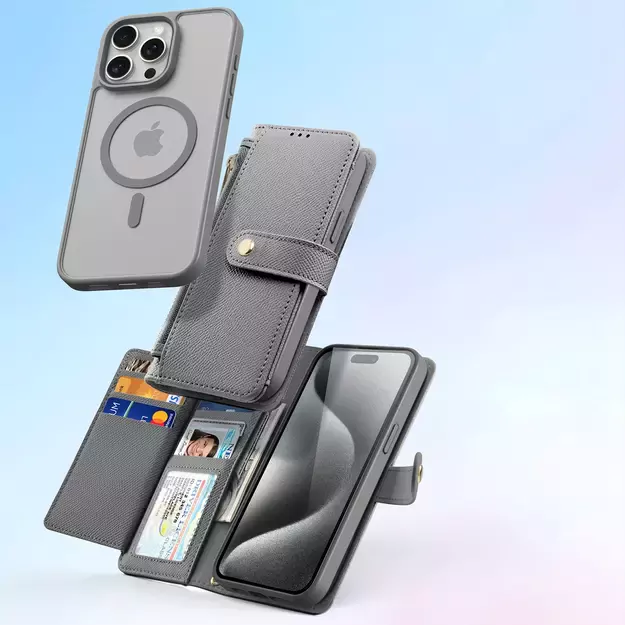 Dux Ducis Lawa Leather Case for iPhone 15 Pro - Gray 3
