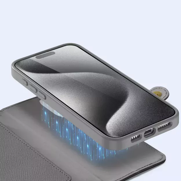 Dux Ducis Lawa Leather Case for iPhone 15 Pro - Gray 5