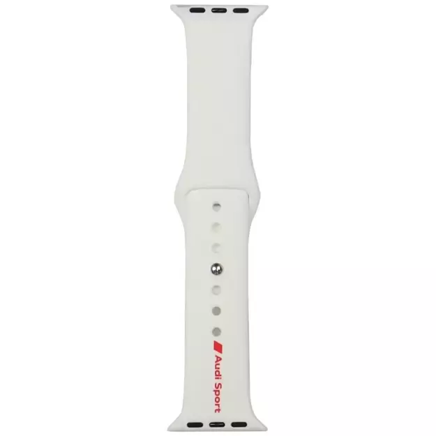 Audi Sport Red Logo Silicone Watch Strap for Apple Watch 40 / 41 / 42 mm - white