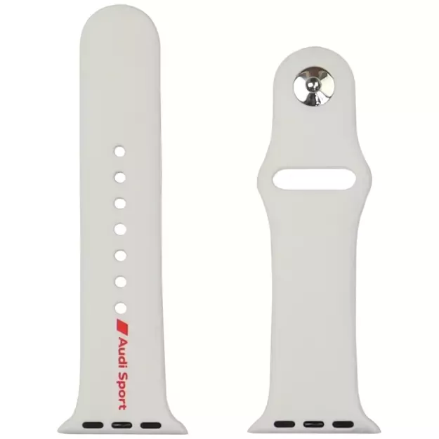 Audi Sport Red Logo Silicone Watch Strap for Apple Watch 40 / 41 / 42 mm - white 2
