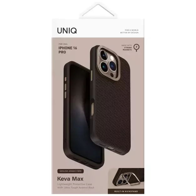 Uniq Keva Max Magclick Charging Camera Stand Case for iPhone 16 Pro - Brown 7