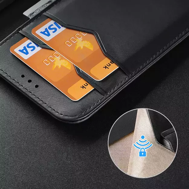 Dux Ducis Hivo Samsung Galaxy S25 Edge Case with Flip and RFID Protection - Black 11