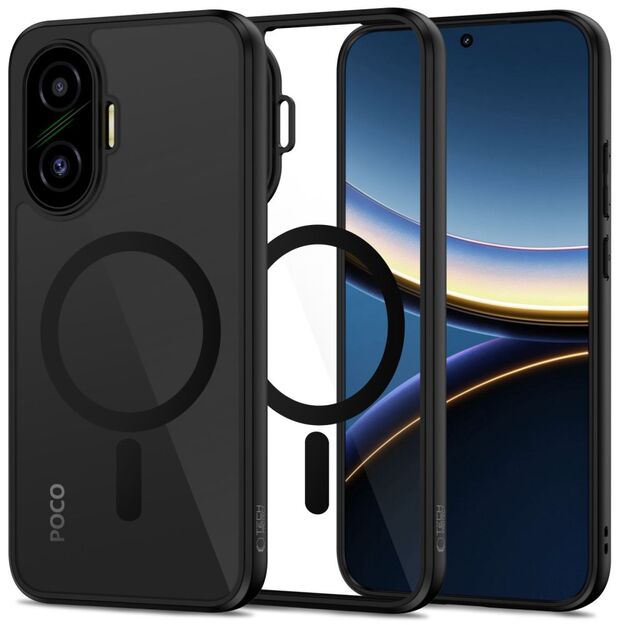 Tech-Protect MagMat MagSafe Case for Xiaomi Poco F7 5G - Black and Transparent