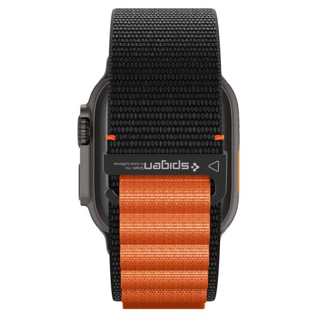 Spigen WBF1 Strap for Apple Watch 44 / 45 / 46 / 49 mm - Black and Orange 4