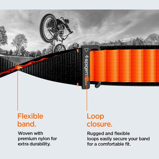 Spigen WBF1 Strap for Apple Watch 44 / 45 / 46 / 49 mm - Black and Orange 14