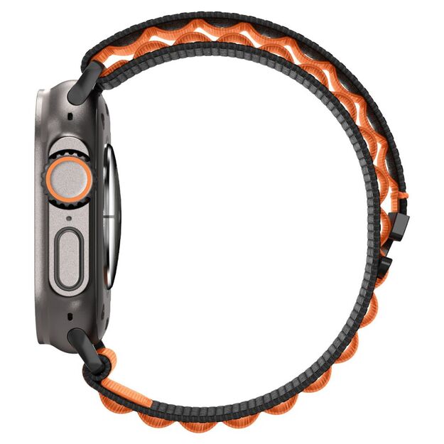 Spigen WBF1 Strap for Apple Watch 44 / 45 / 46 / 49 mm - Black and Orange 5