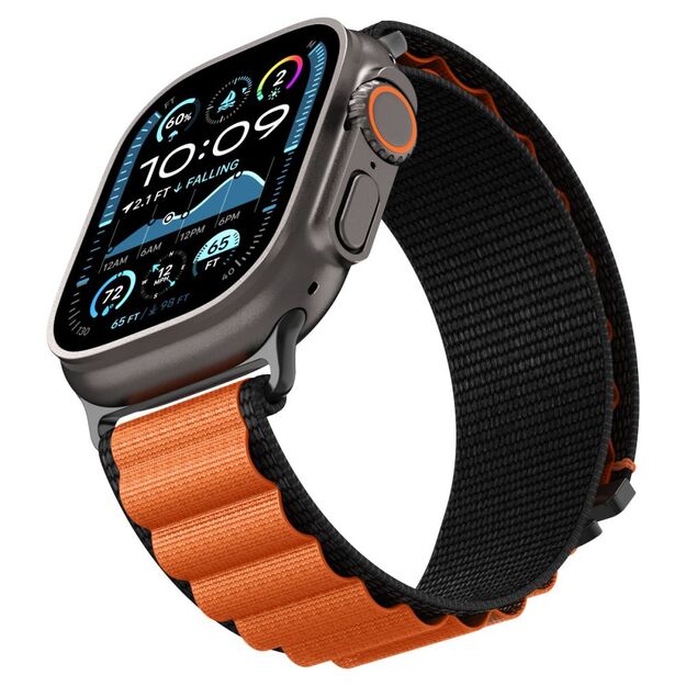 Spigen WBF1 Strap for Apple Watch 44 / 45 / 46 / 49 mm - Black and Orange 7