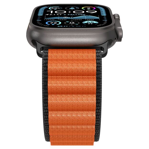 Spigen WBF1 Strap for Apple Watch 44 / 45 / 46 / 49 mm - Black and Orange 6