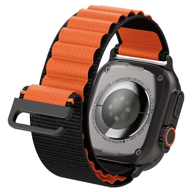 Spigen WBF1 Strap for Apple Watch 44 / 45 / 46 / 49 mm - Black and Orange 9