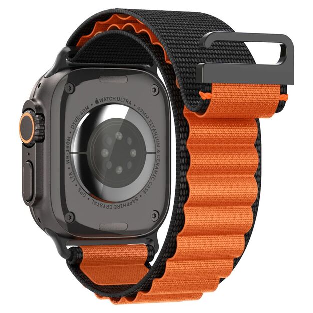 Spigen WBF1 Strap for Apple Watch 44 / 45 / 46 / 49 mm - Black and Orange 2