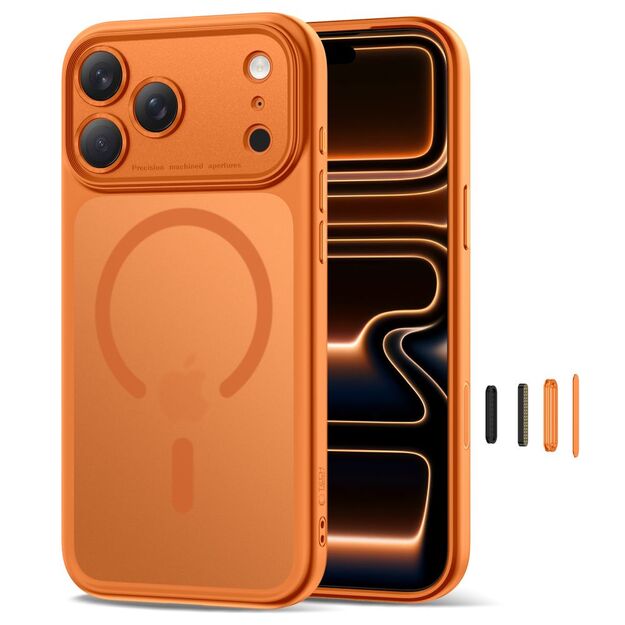 Tech-Protect Magpeak Magsafe CC Case for iPhone 17 Pro Max - Matte Orange 2