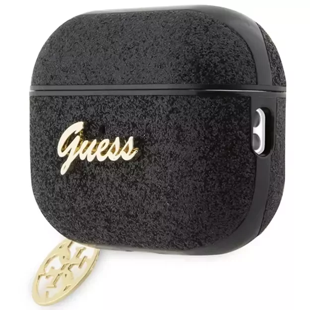 Guess GUAP2GLGSHK AirPods Pro 2 cover black/black Glitter Flake 4G Charm 2