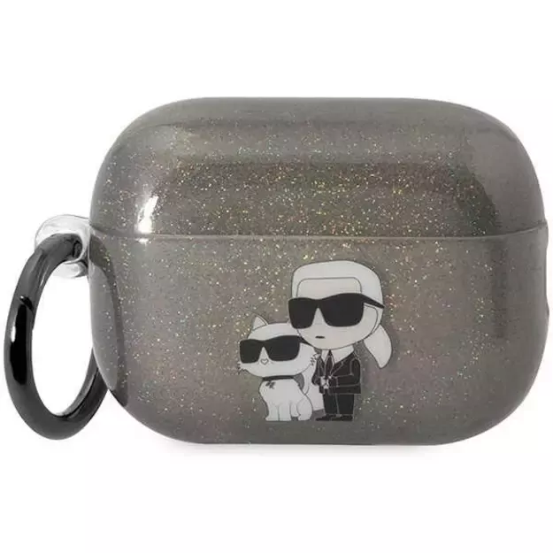 Karl Lagerfeld KLAP2HNKCTGK Airpods Pro 2 cover black/black Gliter Karl&amp Choupette