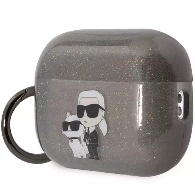 Karl Lagerfeld KLAP2HNKCTGK Airpods Pro 2 cover black/black Gliter Karl&amp Choupette 2
